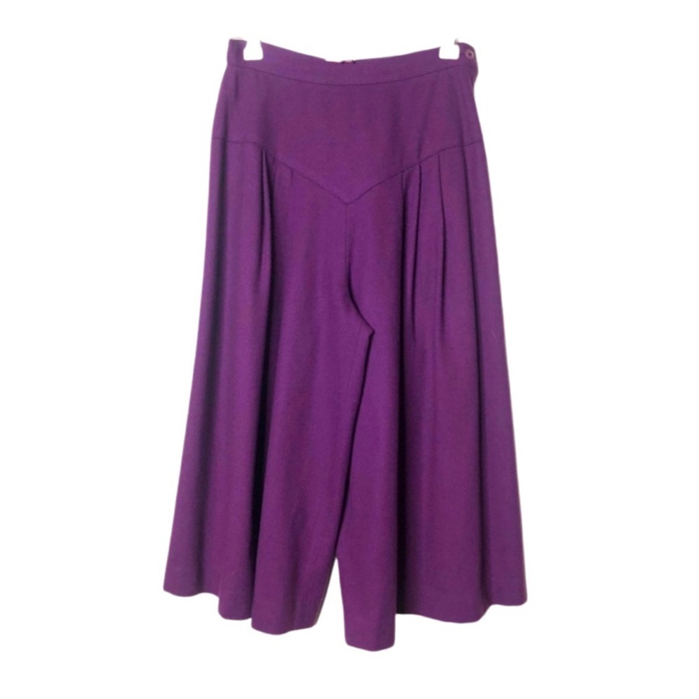 VNTG Finity Vintage purple wool high waist wide flare Colette crop pants size 6